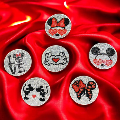 Handmade Mickey & Minnie Mouse Coasters Set of 6