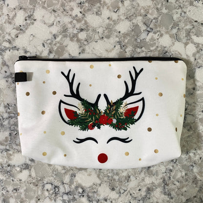 Pouch - Holiday Christmas - White Reindeer