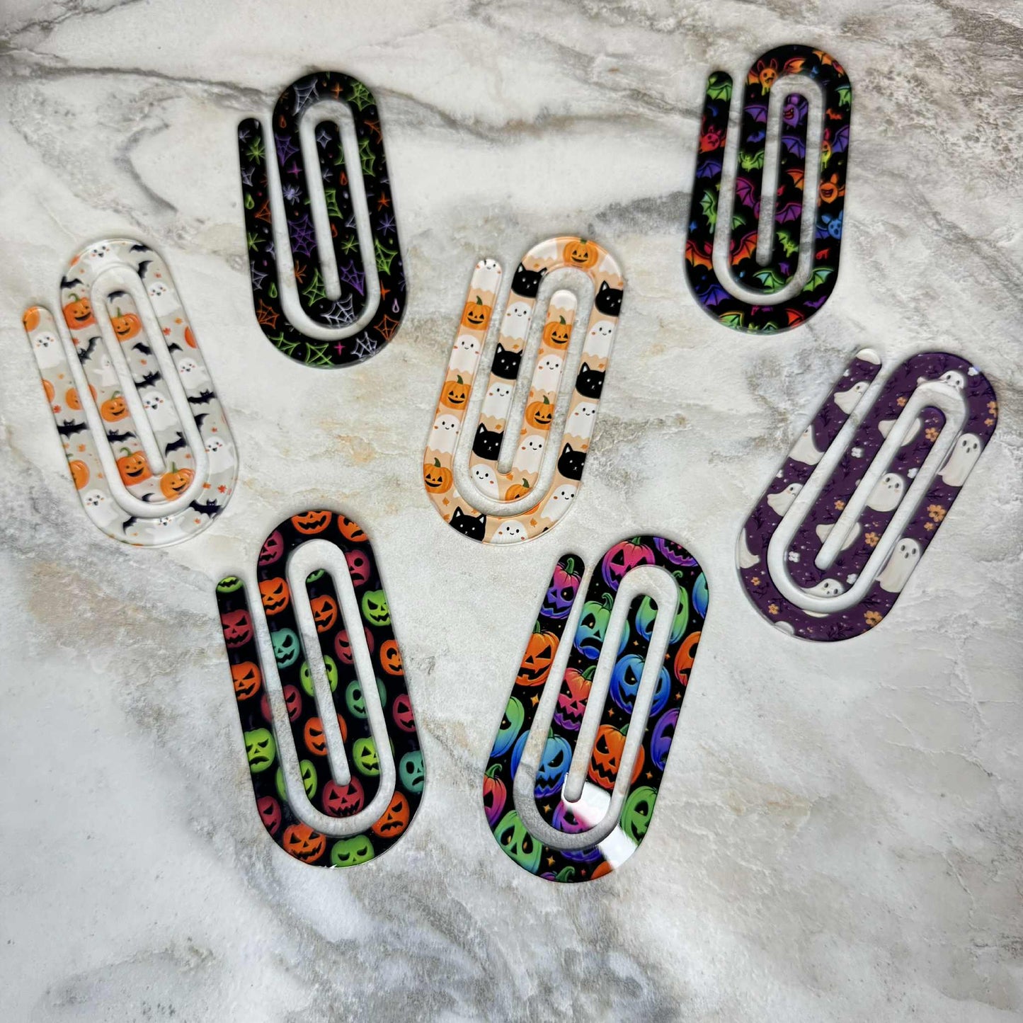 Jumbo Paperclip - Purple Ghost Halloween