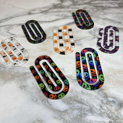 Jumbo Paperclip - Purple Ghost Halloween